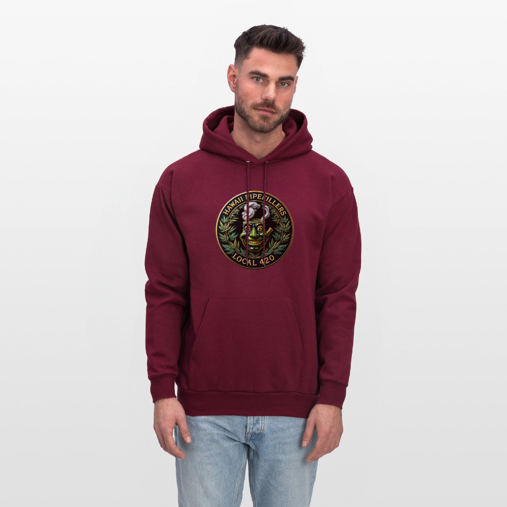 HAWAII PIPEFILLERS LOCAL 420 Men's Hoodie - burgundy