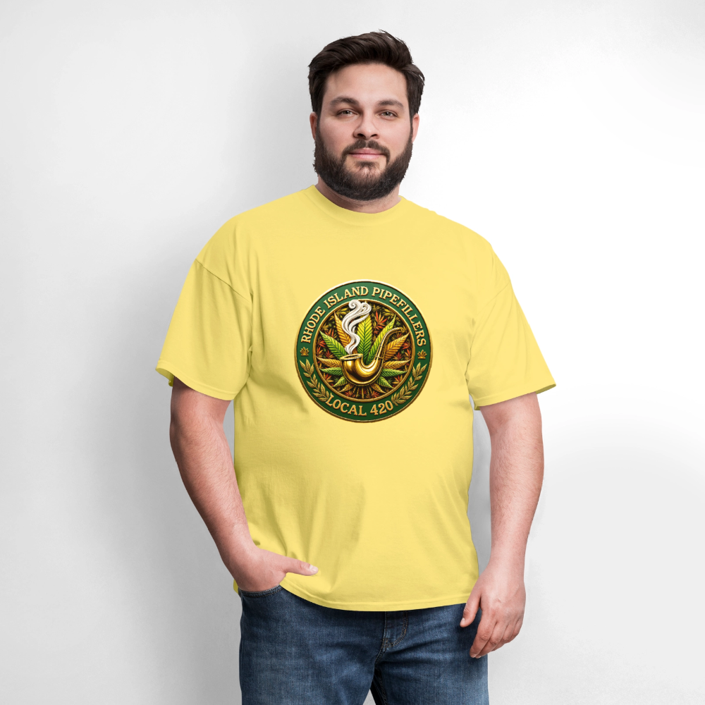 RHODE ISLAND PIPEFILLERS LOCAL 420 F/B DESIGNS Men's T-Shirt - cornsilk