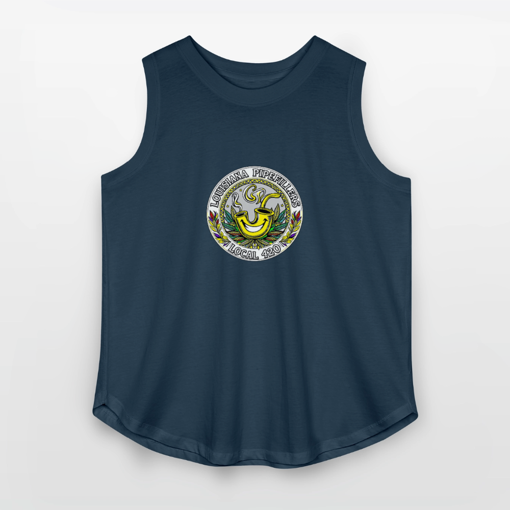 LOUISIANA PIPEFILLERS LOCAL 420 Women's Curvy Relaxed Tank Top - denim
