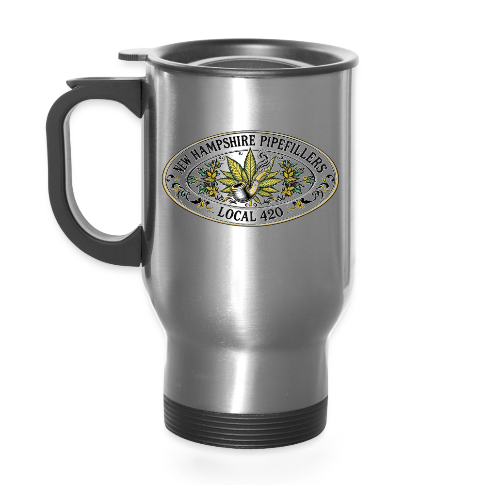 NEW HAMPSHIRE PIPEFILLERS LOCAL 420 14oz Stainless Steel Travel Tumbler - silver