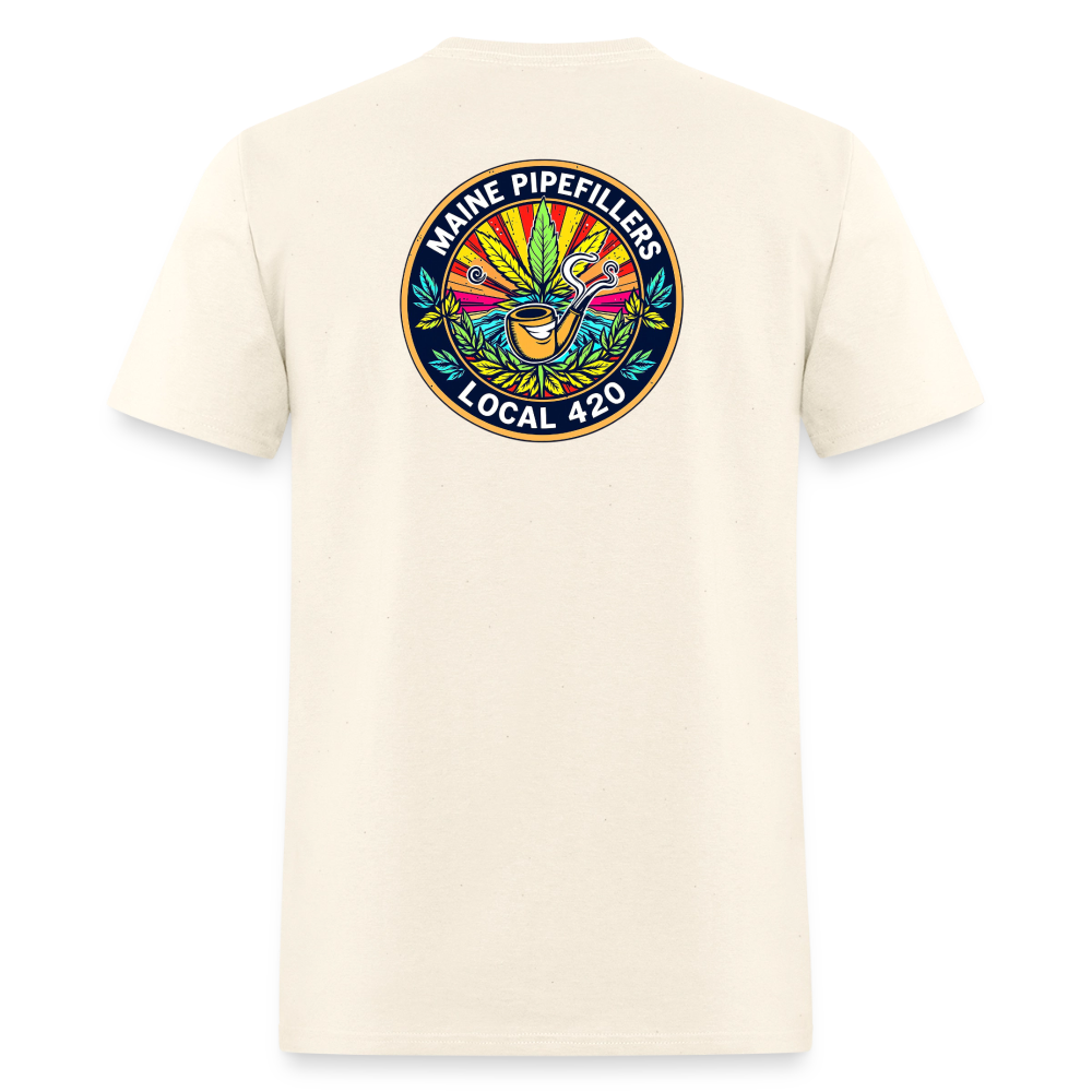 MAINE PIPEFILLERS LOCAL 420 2 EMBLEM Men's T-Shirt - sweet cream heather