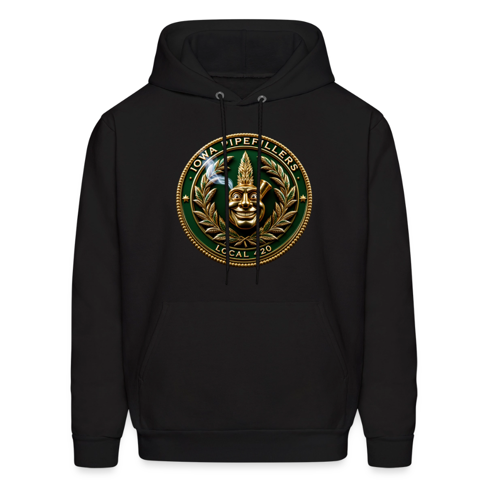 IOWA PIPEFILLERS LOCAL 420 Men's Hoodie - black