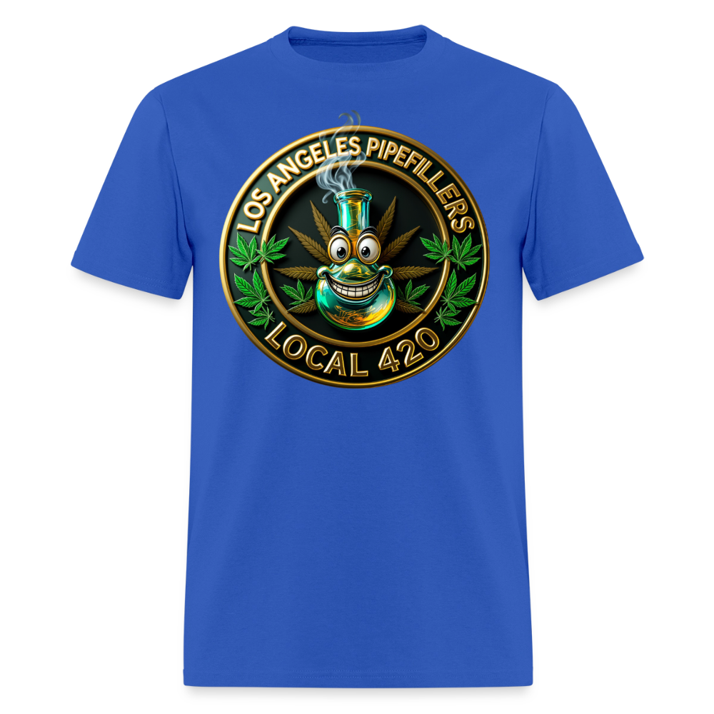LOS ANGLES PIPEFILLERS LOCAL 420 Men's T-Shirt - royal blue