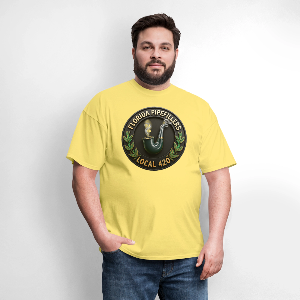FLORIDA PIPEFILLERS LOCAL 420 F/B DESIGN Men's T-Shirt - cornsilk