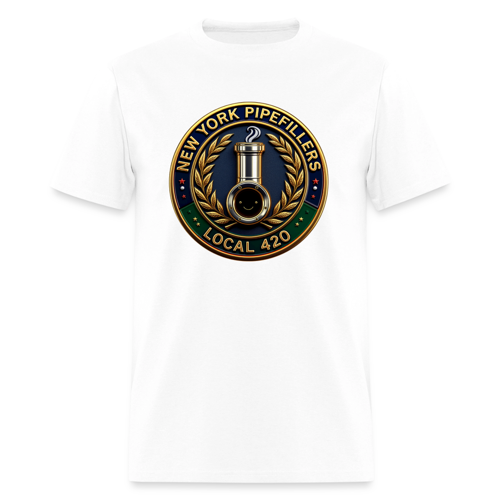 NEW YORK PIPEFILLERS LOCAL 420 F/B DESIGNS Men's T-Shirt - white