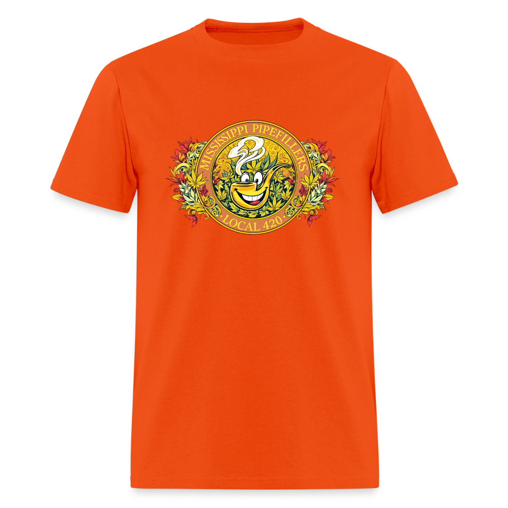MISSISSIPPI PIPEFILLERS LOCAL 420 F/B DESIGNS Men's T-Shirt - orange