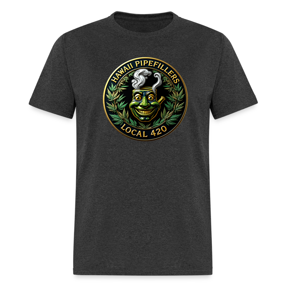 HAWAII PIPEFILLERS LOCAL 420 F/B DESIGN  Men's T-Shirt - heather black
