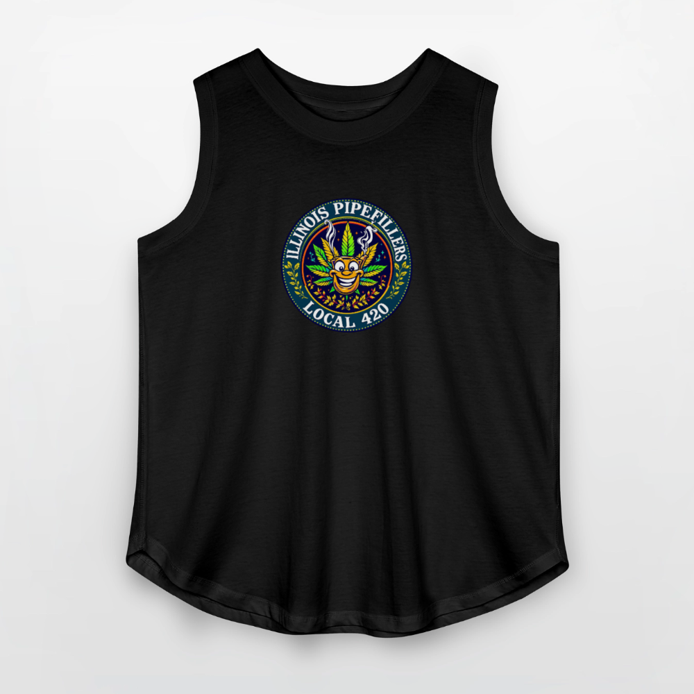 ILLINOIS PIPEFILLERS LOCAL 420 Women's Curvy Relaxed Tank Top - black