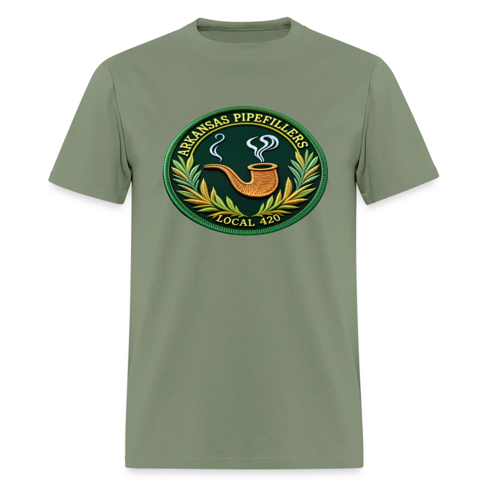 ARKANSAS PIPEFILLERS LOCAL 420 F/B EMBLEMS  Men's T-Shirt - military green