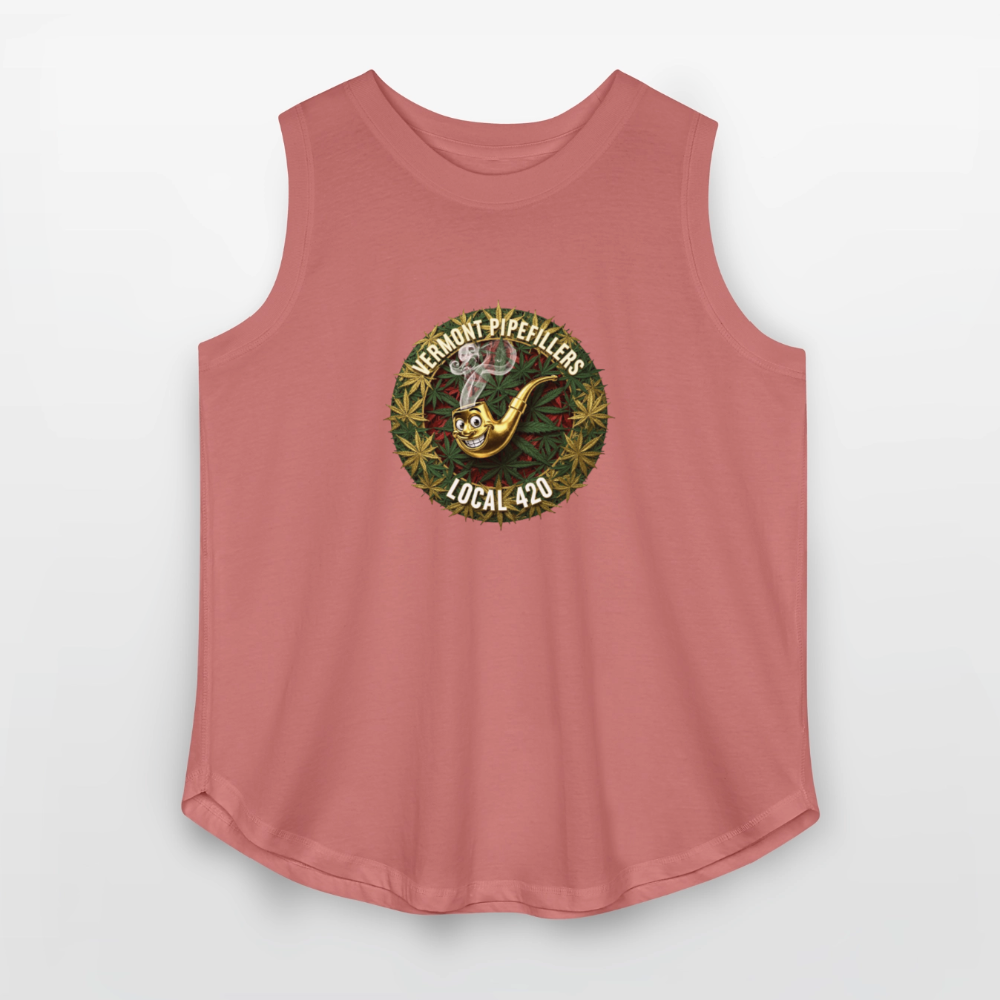 VERMONT PIPEFILLERS LOCAL 420  F/B DESIGN Women's Curvy Relaxed Tank Top - mauve