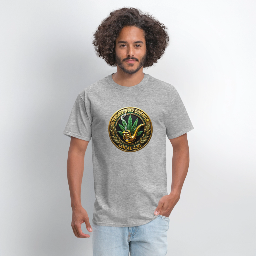 ILLINOIS PIPEFILLERS LOCAL 420 Men's T-Shirt | - heather gray