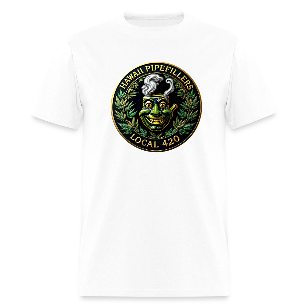 HAWAII PIPEFILLERS LOCAL 420 F/B DESIGN  Men's T-Shirt - white