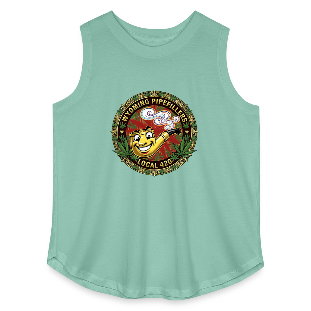 WYOMING PIPEFILLERS LOCAL 420 Women's Curvy Relaxed Tank Top - saltwater