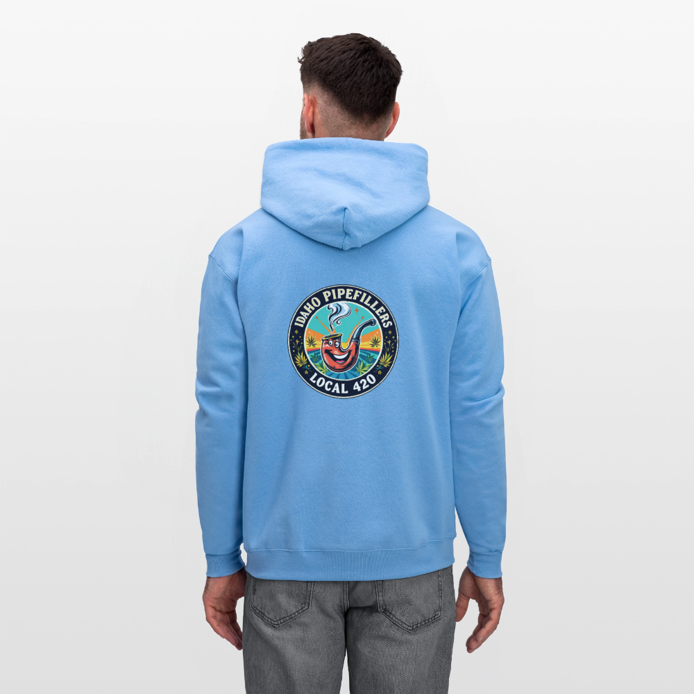 IDAHO PIPEFILLERS LOCAL 420 F/B DESIGN Men's Hoodie - carolina blue