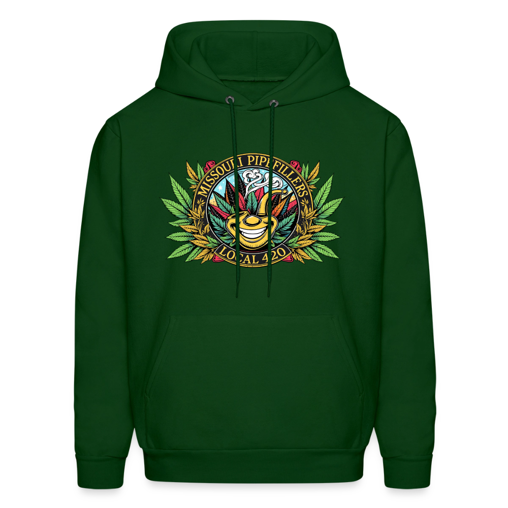 MISSOURI PIPEFILLERS LOCAL 420 Dog Bandana Men's Hoodie - forest green