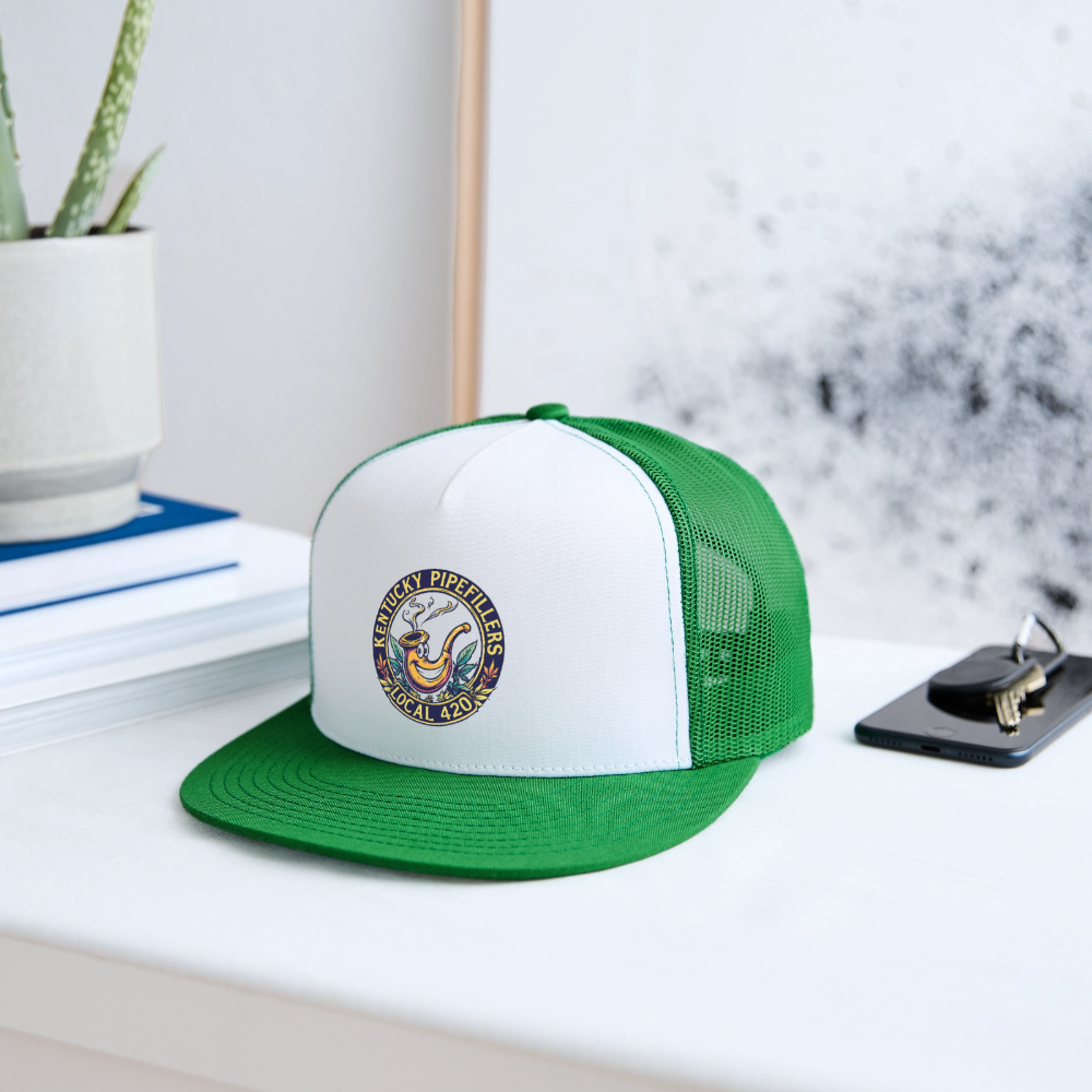KENTUCK YPIPEFILLERS LOCAL 420 Trucker Hat - white/kelly green