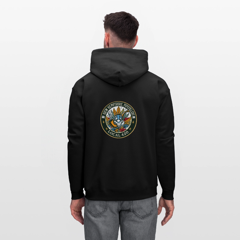 NEW HEMPSHIRE PIPEFILLERS LOCAL 420 2 EMBLEM Men's Hoodie - black