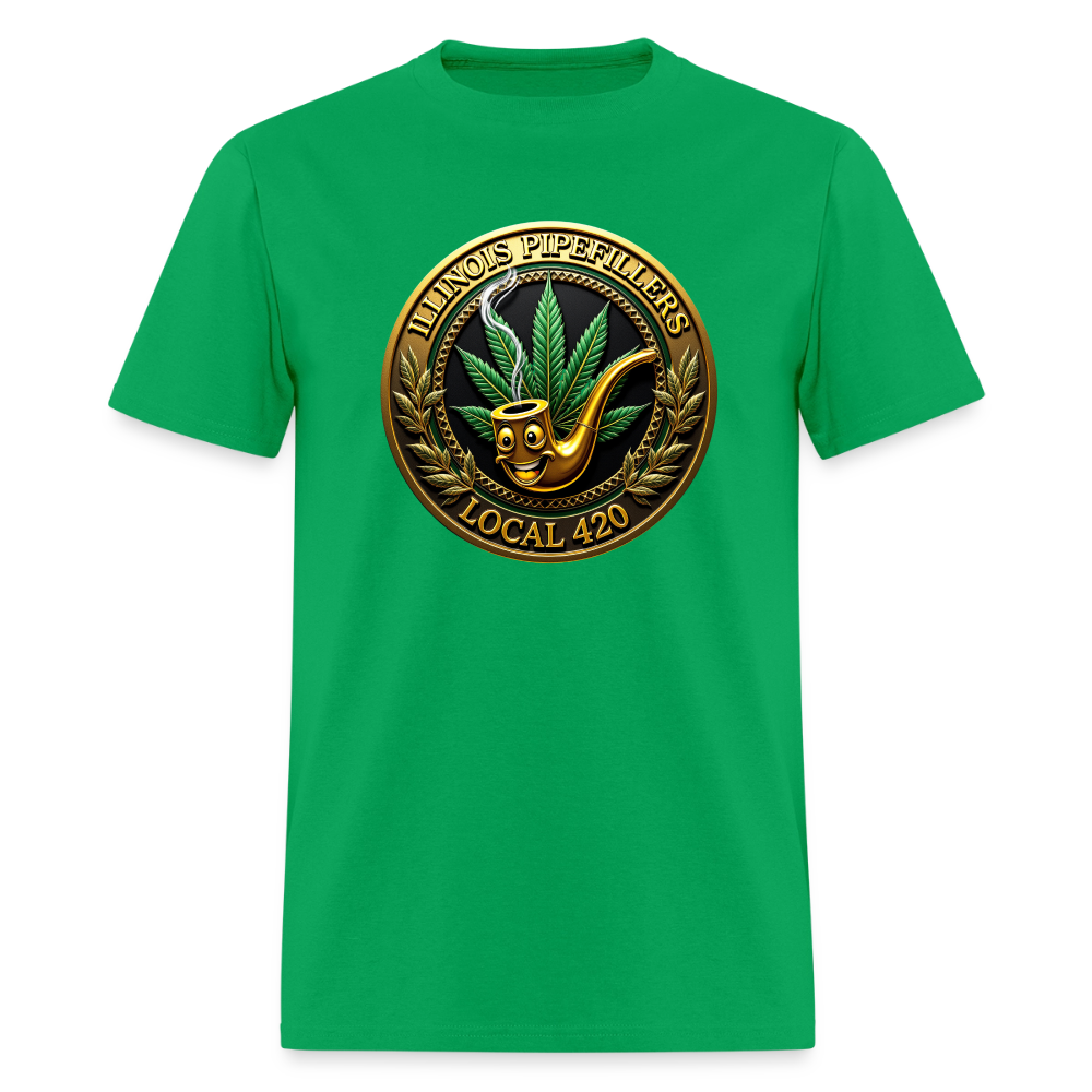 ILLINOIS PIPEFILLERS LOCAL 420 Men's T-Shirt - bright green
