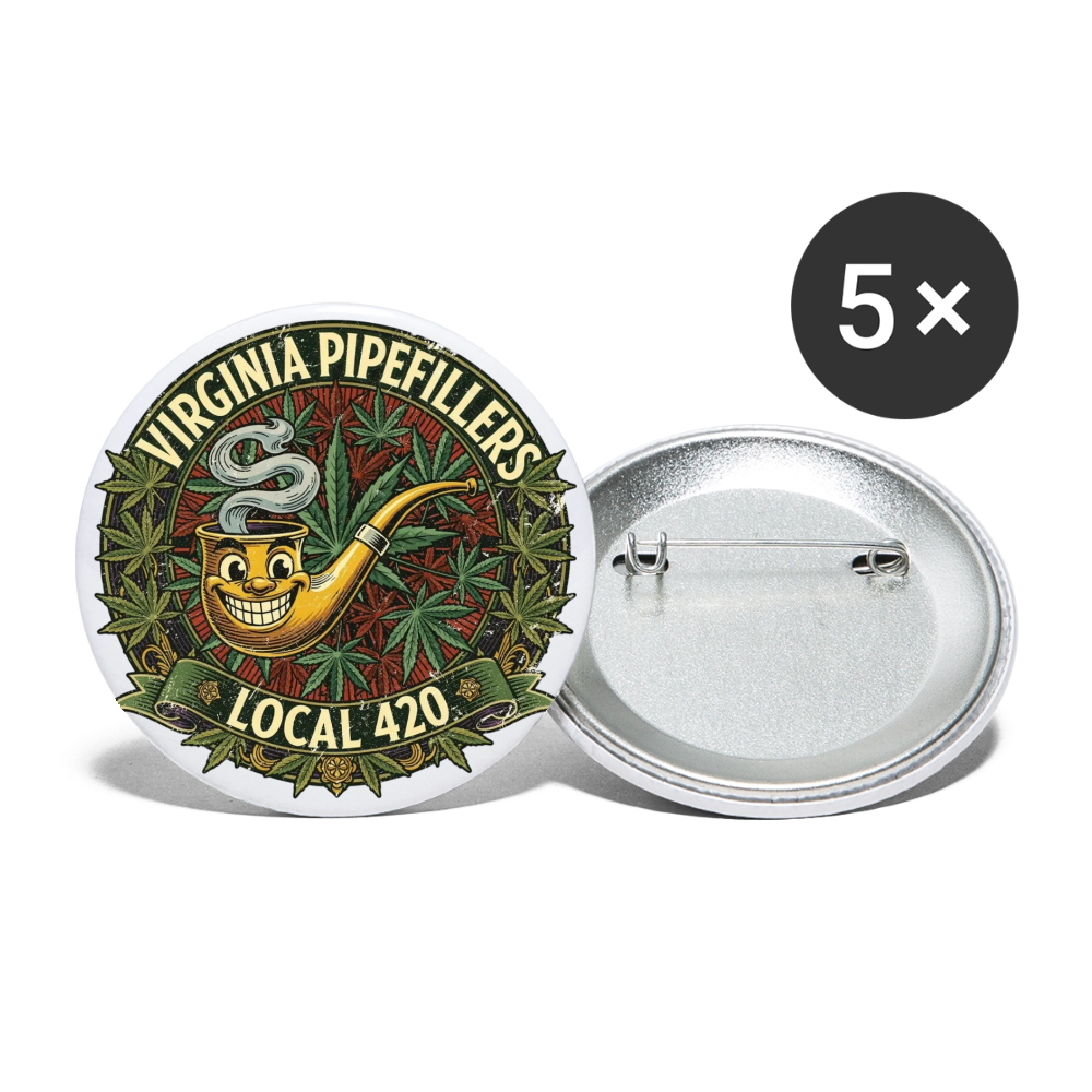 VIRGINIA PIPEFILLERS LOCL 420 Union Buttons small 1'' (5-pack) - white