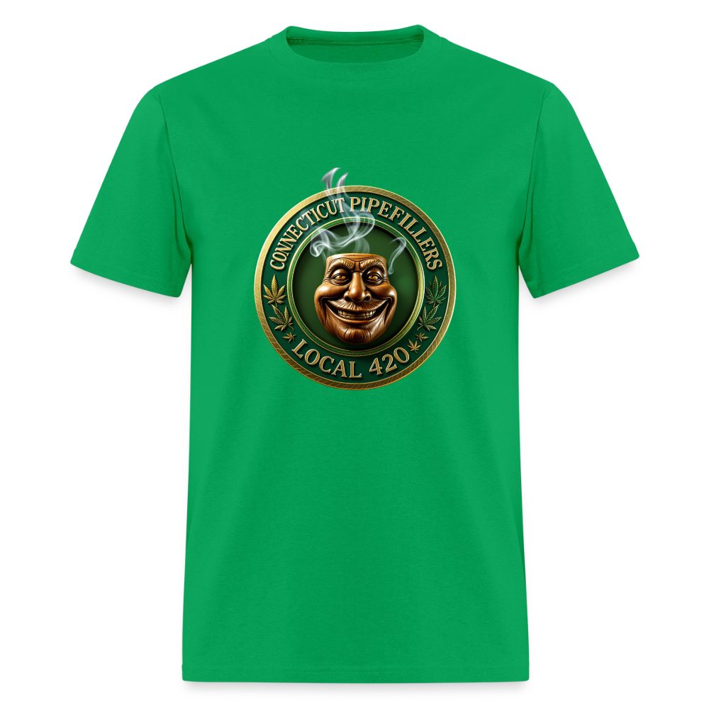 CONNECTICUT PIPEFILLERS LOCAL 420 F/B DESIGN Men's T-Shirt - bright green
