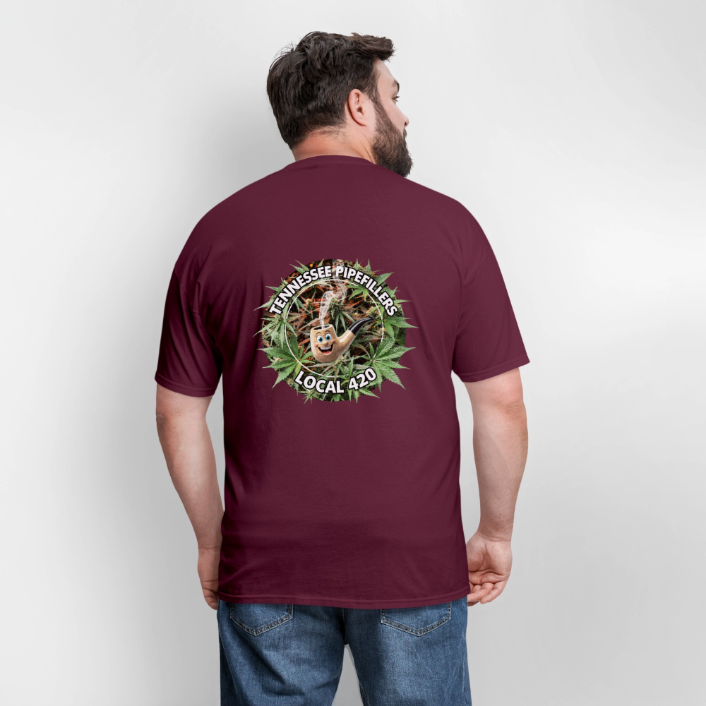 TENNESSEE PIPEFILLERS LOCAL 420 F/B DESIGN Men's T-Shirt - burgundy