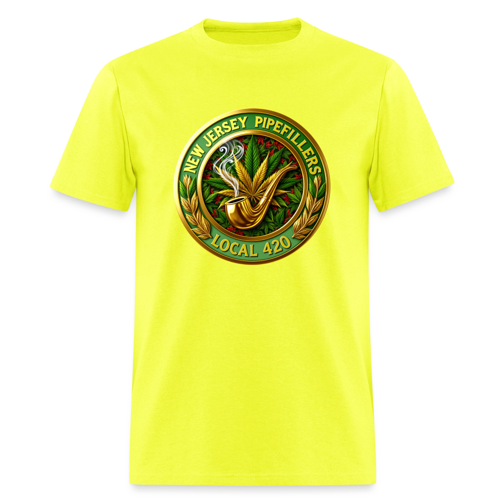 NEW JERSEY PIPEFILLERS LOCAL 420 Men's T-Shirt - safety green