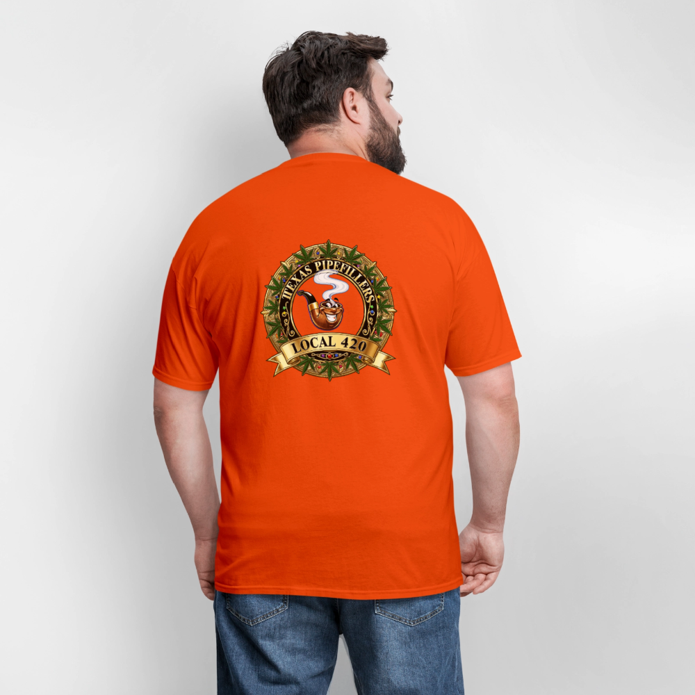 TEXAS PIPEFILLERS LOCAL 420 F/B DESIGN Men's T-Shirt - orange