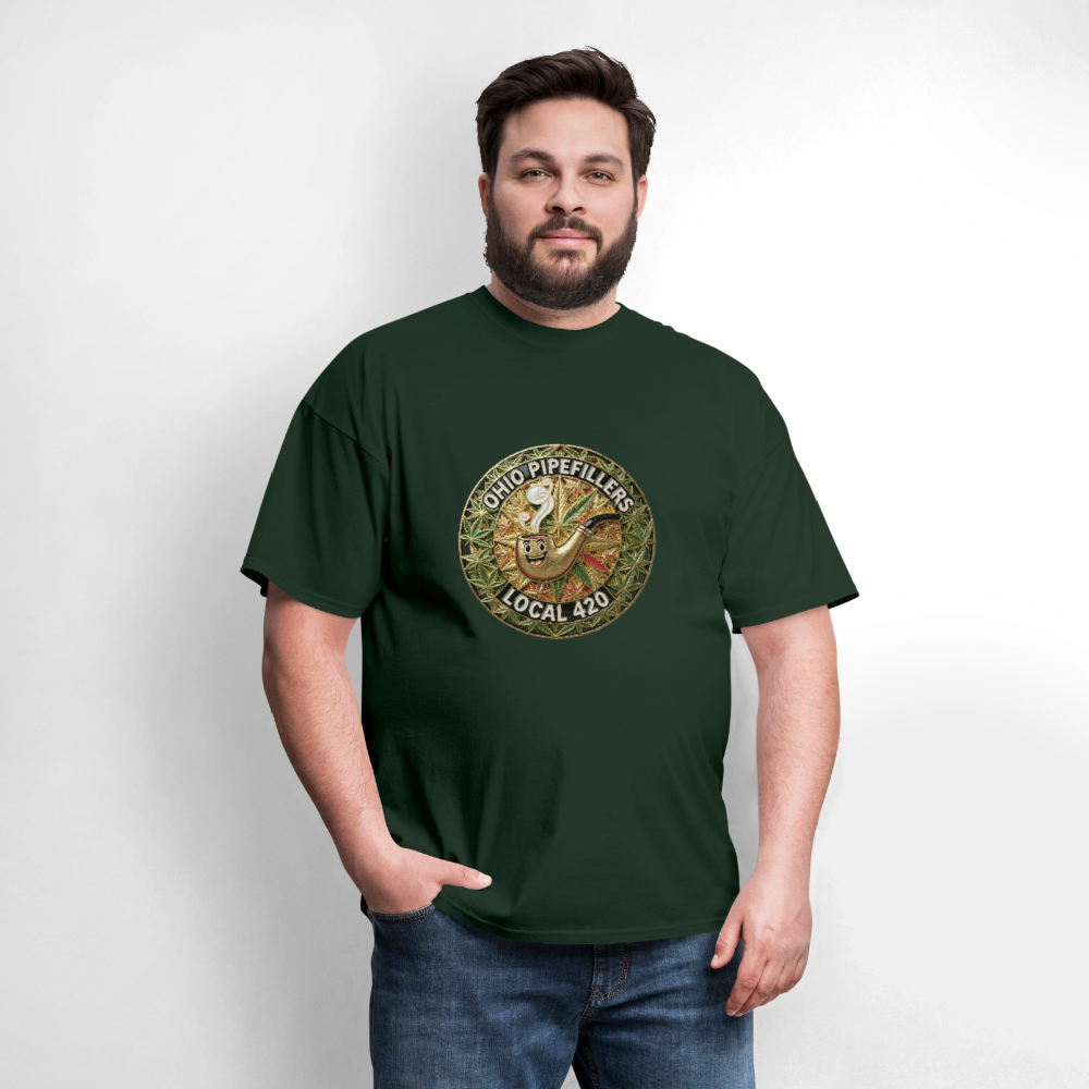OHIO PIPEFILLERS LOCAL 420  F/B DESIGNS Men's T-Shirt - forest green