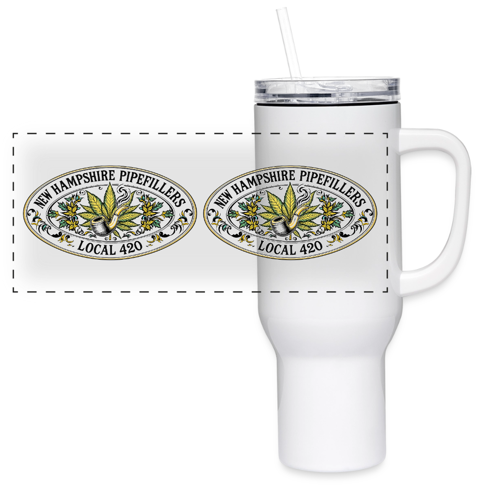 NEW HAMPSHIRE PIPEFILLERS LOCAL 420 Stainless SteeL40oz Travel Tumbler - white