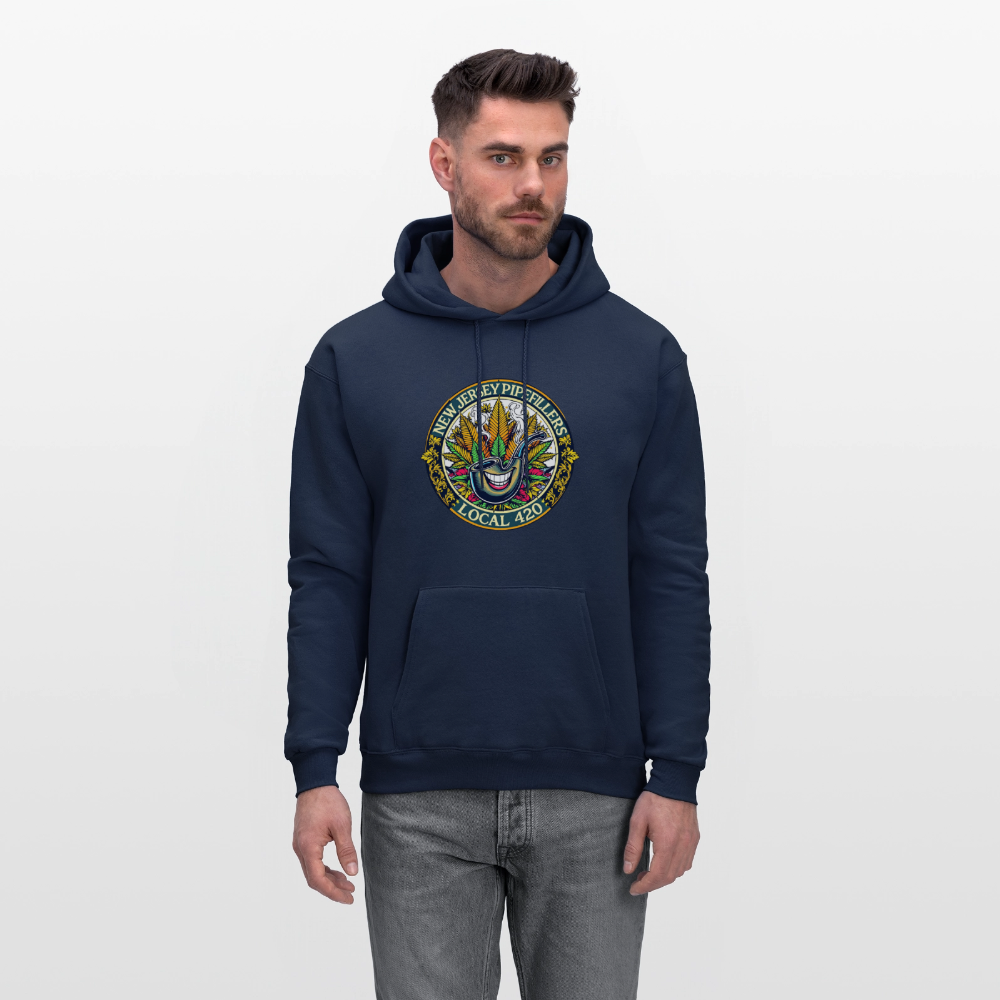 NEW JERSEY PIPEFILLERS LOCAL 420 F/B DESIGN Men's Hoodie - navy