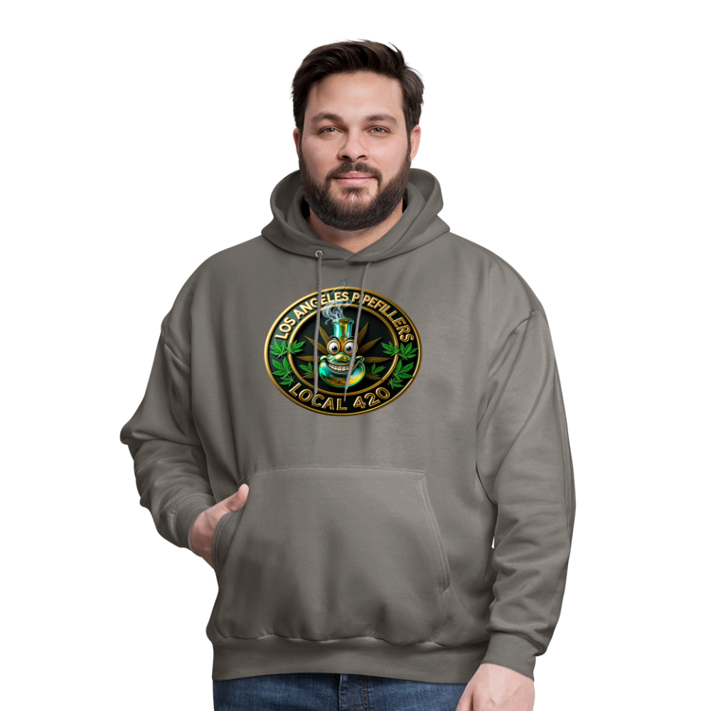 LOS ANGLES PIPEFILLERS LOCAL 420 2 EMBLEM Men's Hoodie - asphalt gray