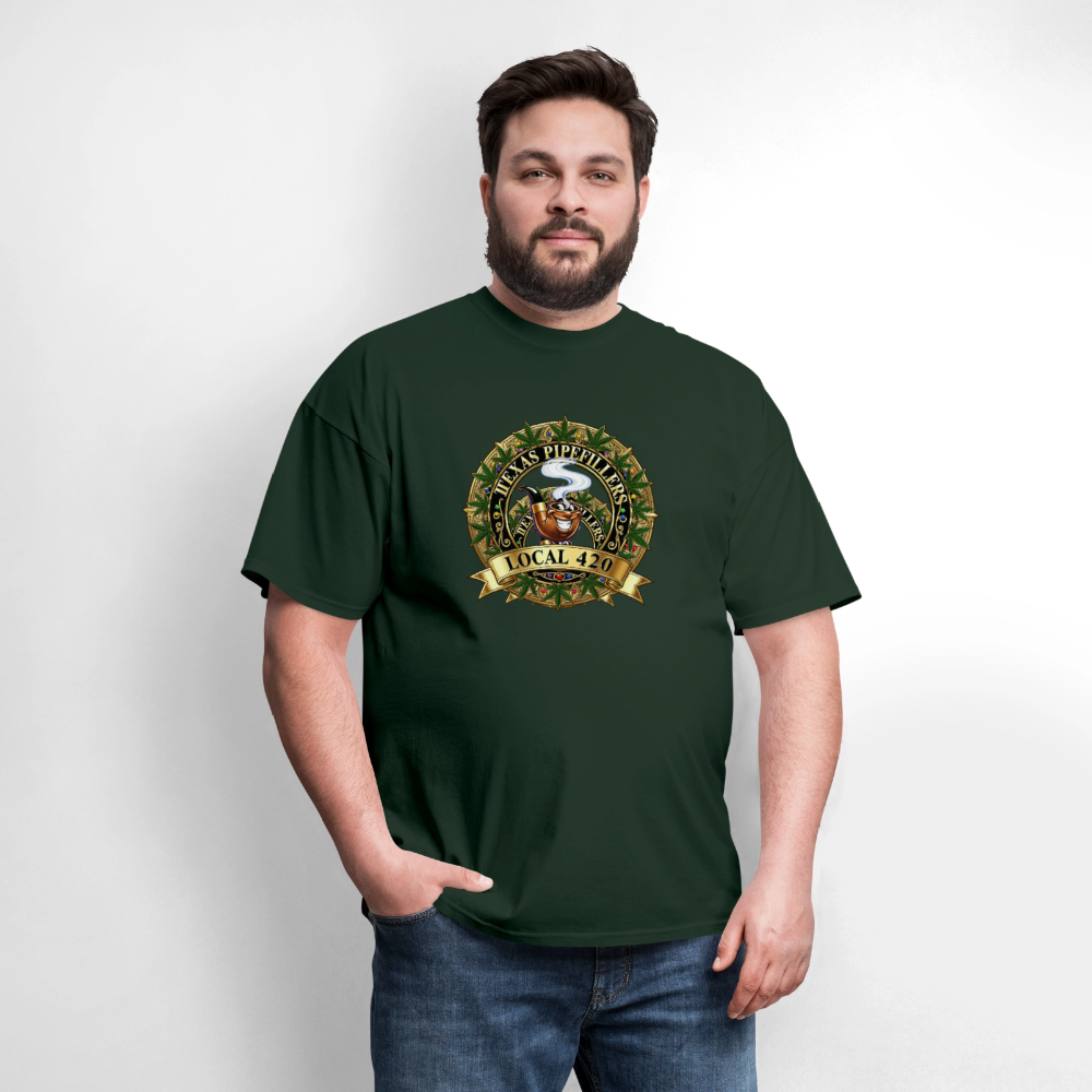 TEXAS PIPEFILLERS LOCAL 420 F/B DESIGN Men's T-Shirt - forest green