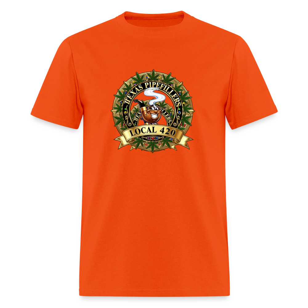 TEXAS PIPEFILLERS LOCAL 420 F/B DESIGN Men's T-Shirt - orange