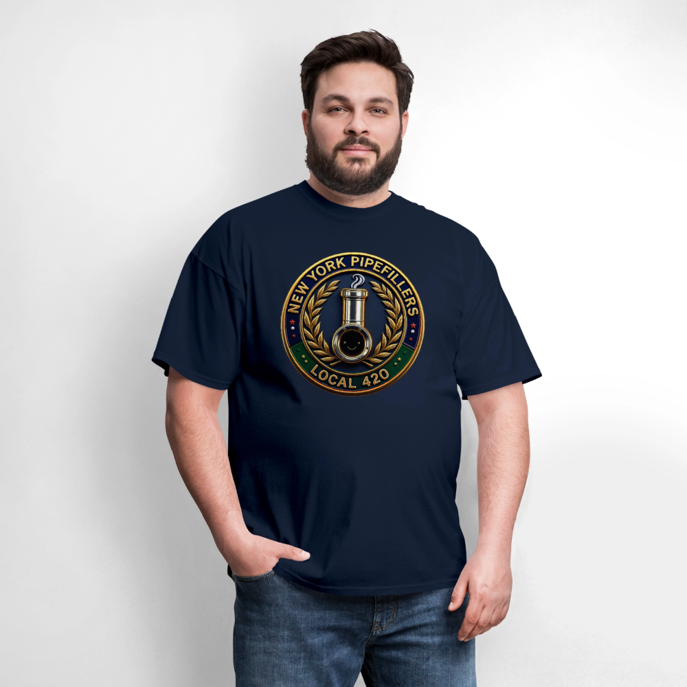 NEW YORK PIPEFILLERS LOCAL 420 F/B DESIGNS Men's T-Shirt - navy