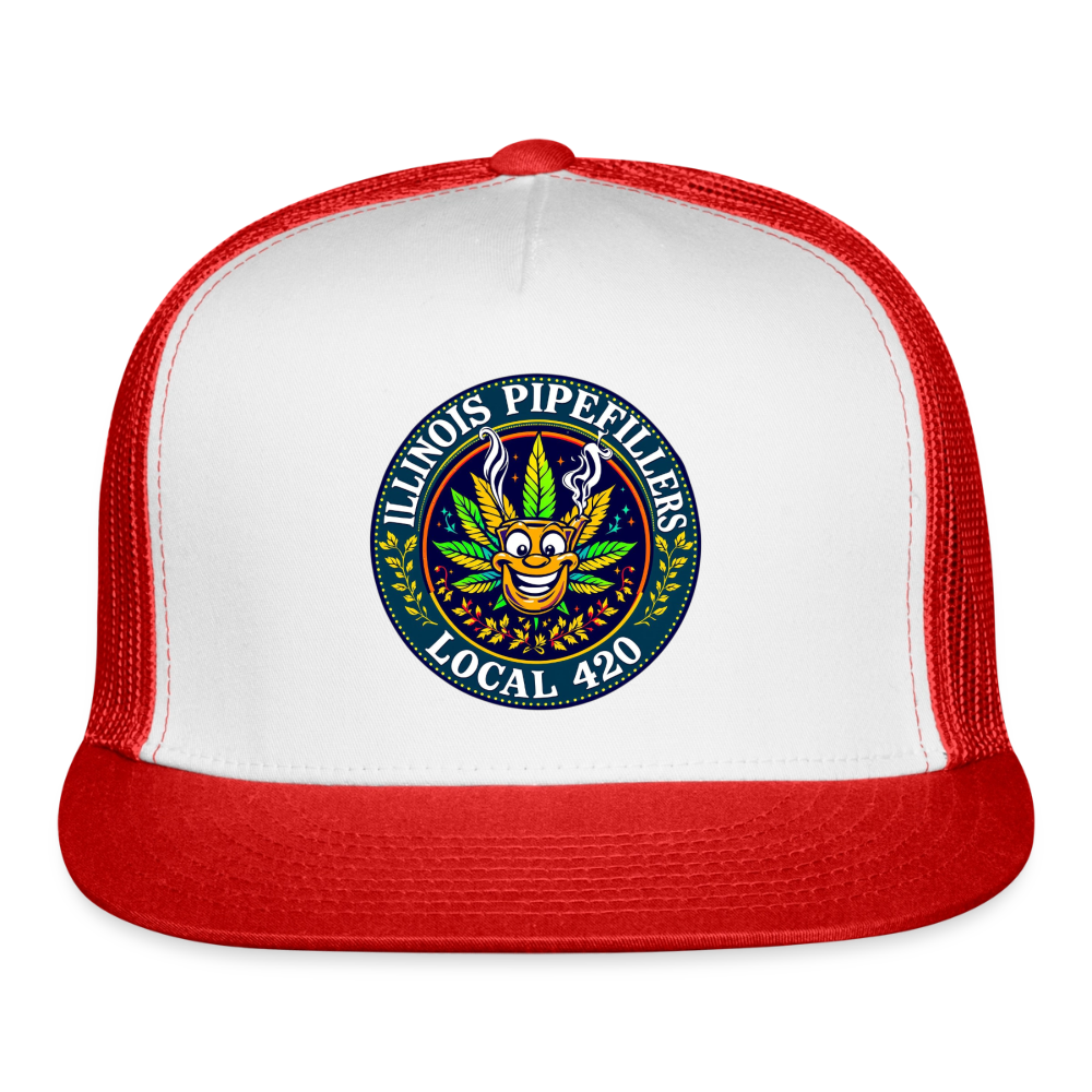 ILLINOIS PIPEFILLERS LOCAL 420 Trucker Hat - white/red