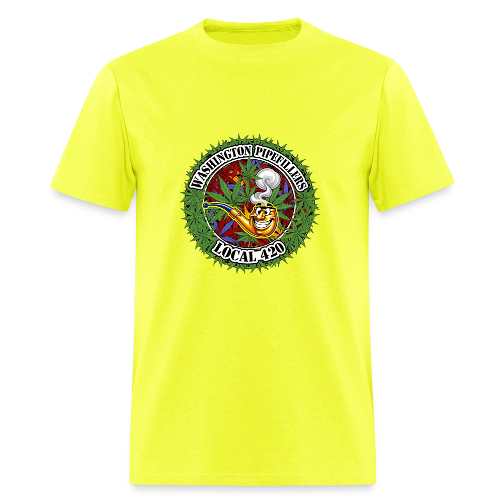 WASHINGTON PIPEFILLERS LOCAL 420 Men's T-Shirt - safety green