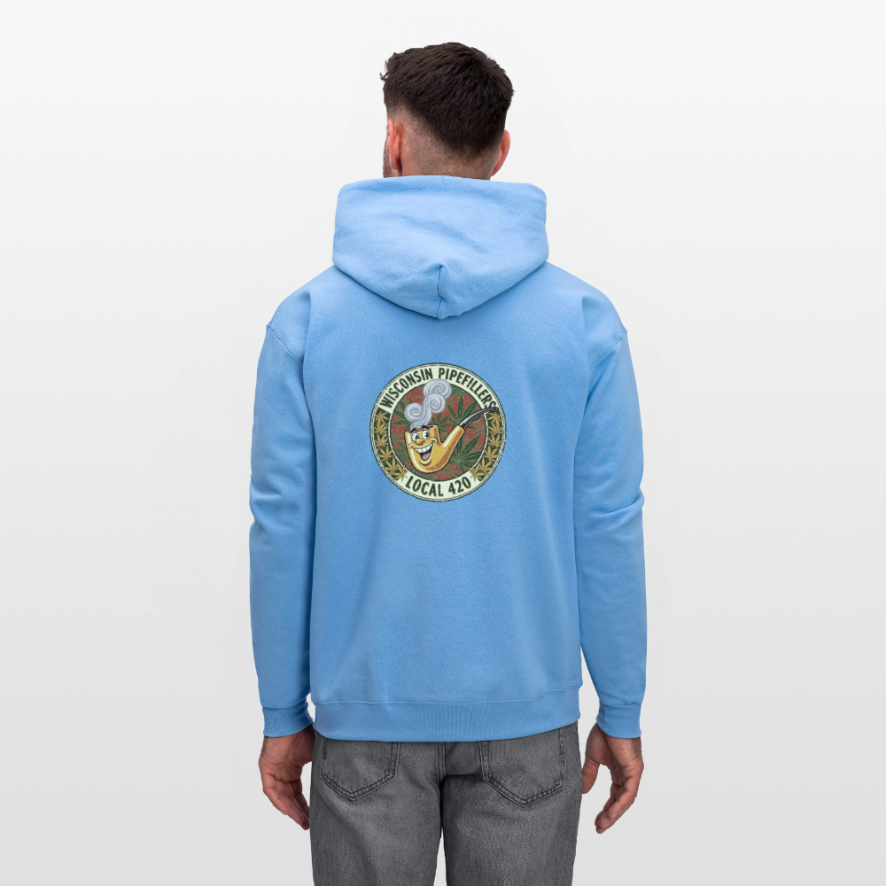 WISCONSIN PIPEFILLERS LOCL 420 F/B DESIGN Men's Hoodie - carolina blue