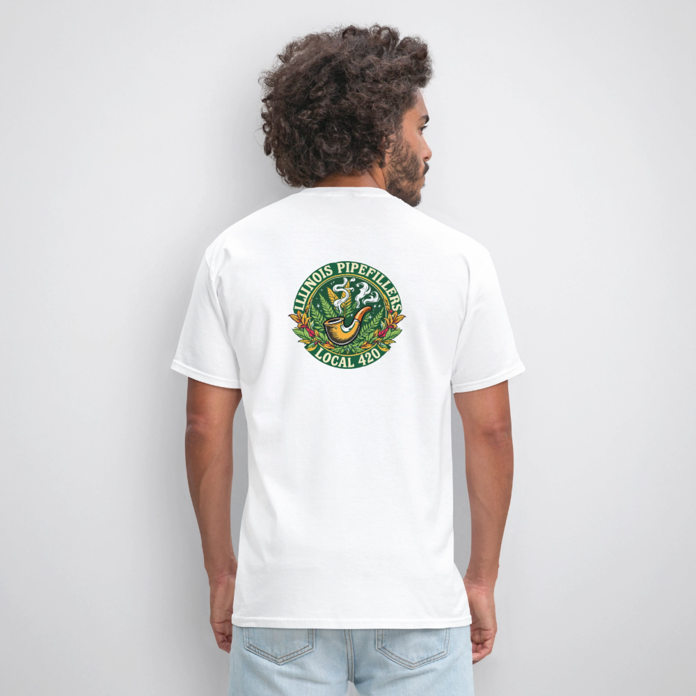 ILLINOIS PIPEFILLERS LOCAL 420 F/B DESIGN Men's T-Shirt - white