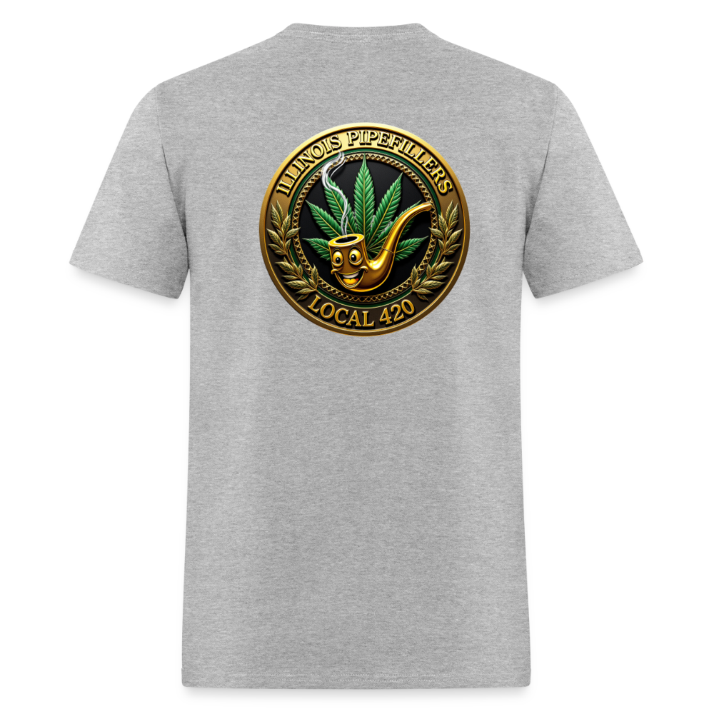 ILLINOIS PIPEFILLERS LOCAL 420 F/B EMBLEMS Men's T-Shirt - heather gray