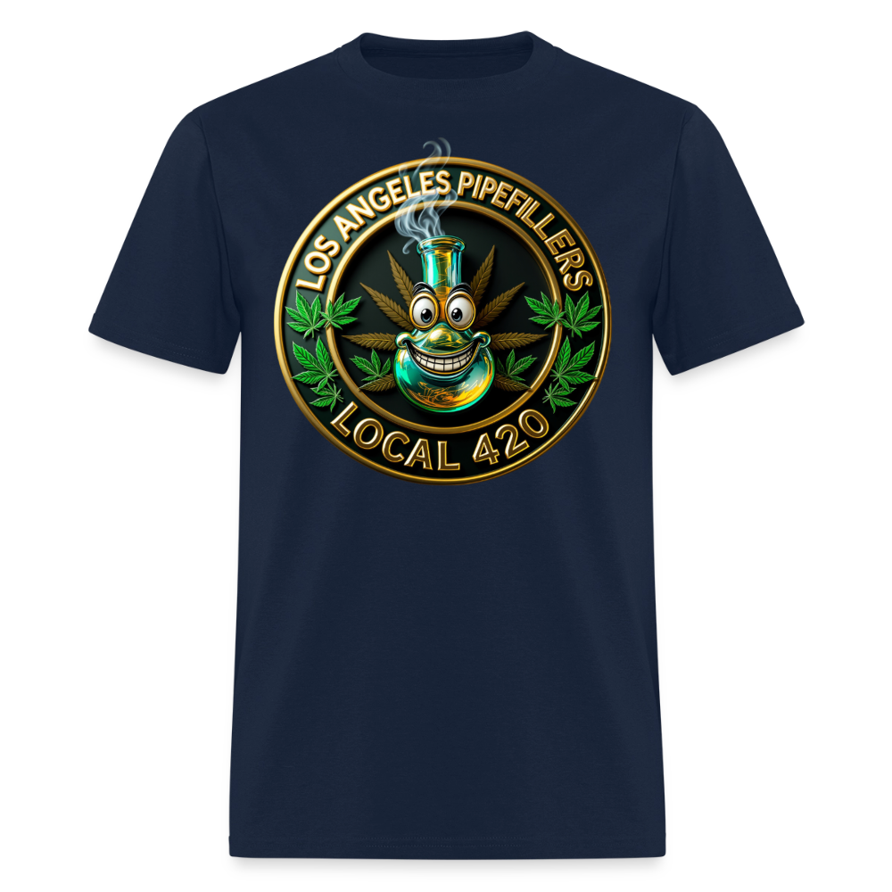 LOS ANGLES PIPEFILLERS LOCAL 420 Men's T-Shirt - navy