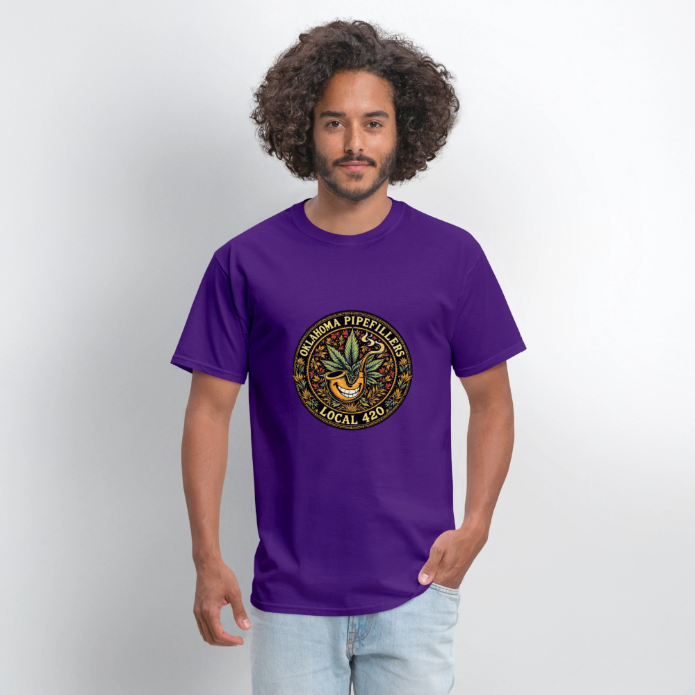 OKLAOMA PIPEFILLERS LOCAL 420  Men's T-Shirt - purple