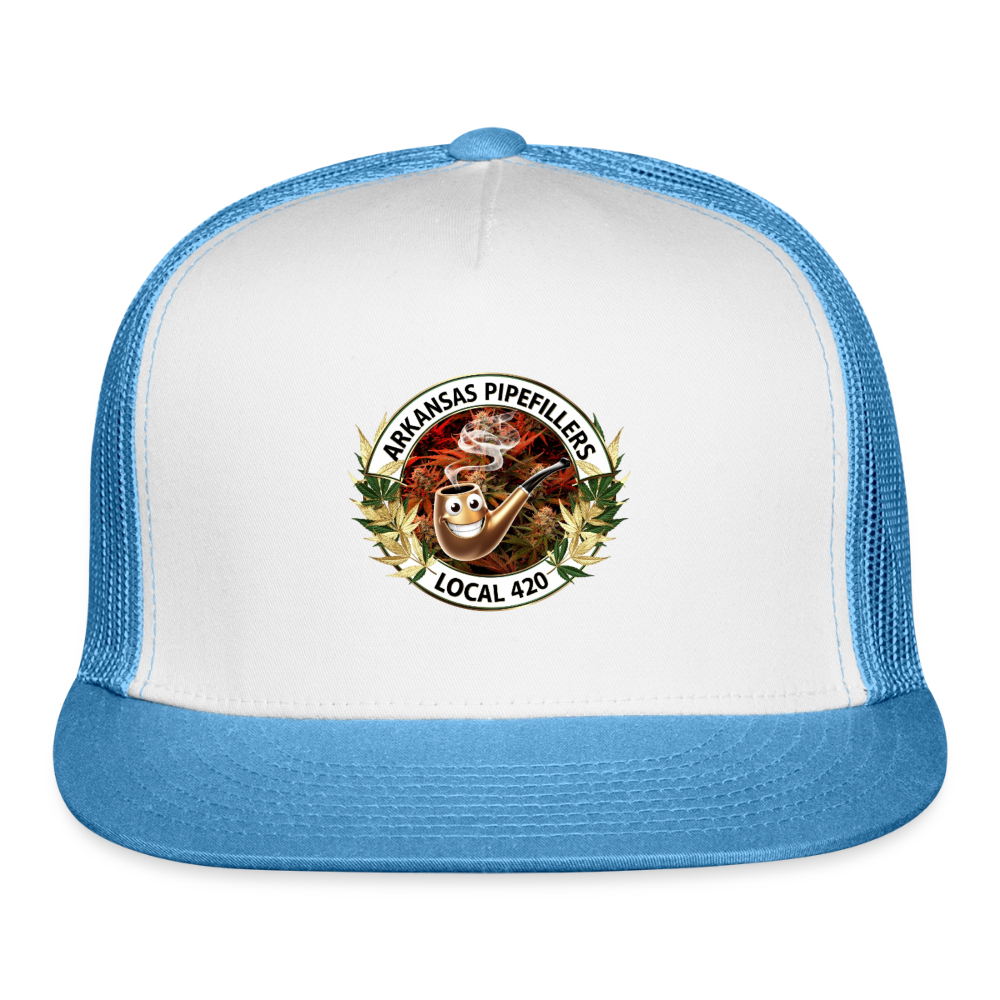 ARKANSAS  PIPEFILLERS LOCAL 420 Trucker Hat - white/blue