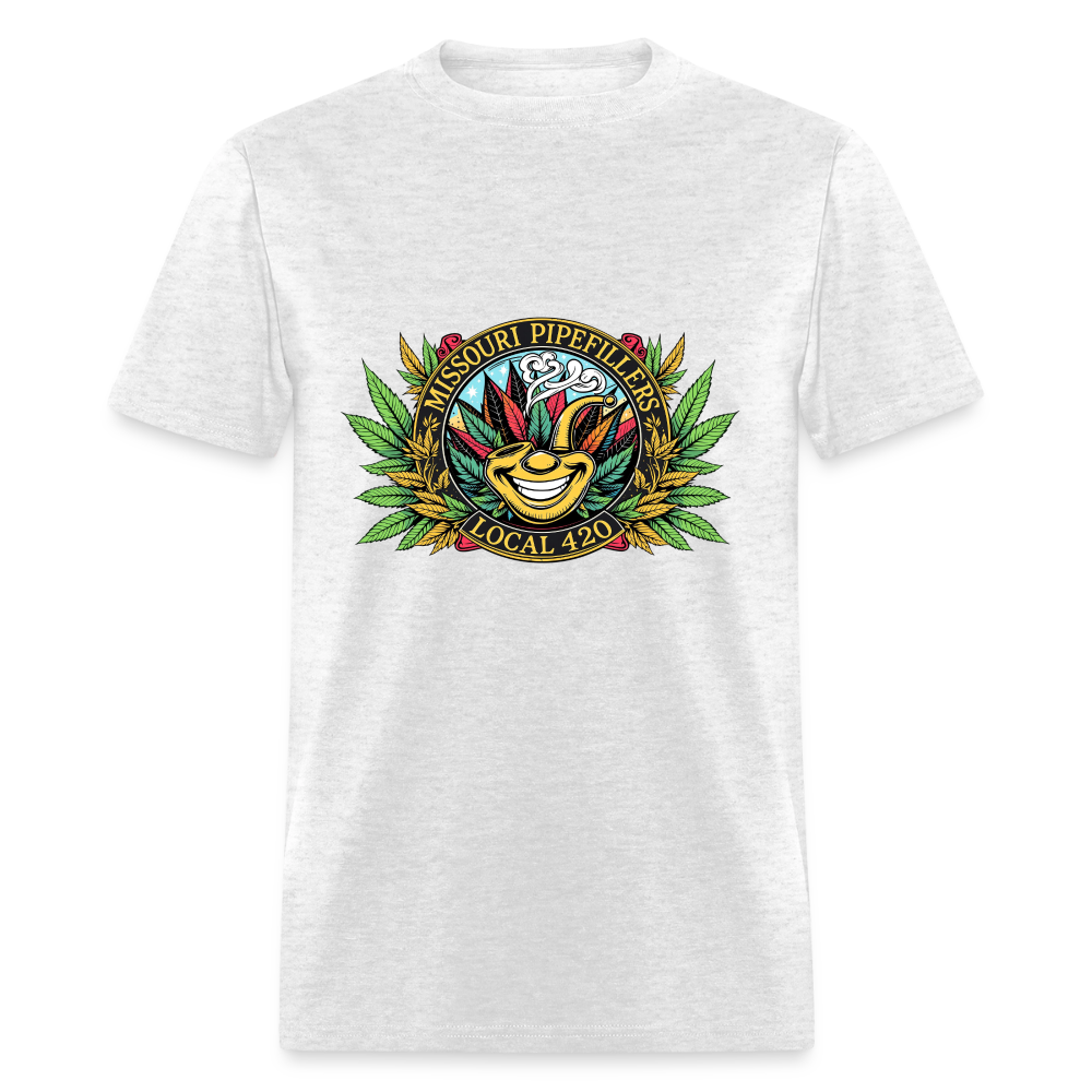 MISSOURI PIPEFILLERS LOCAL 420  F/B DESIGNS  Men's T-Shirt - light heather gray