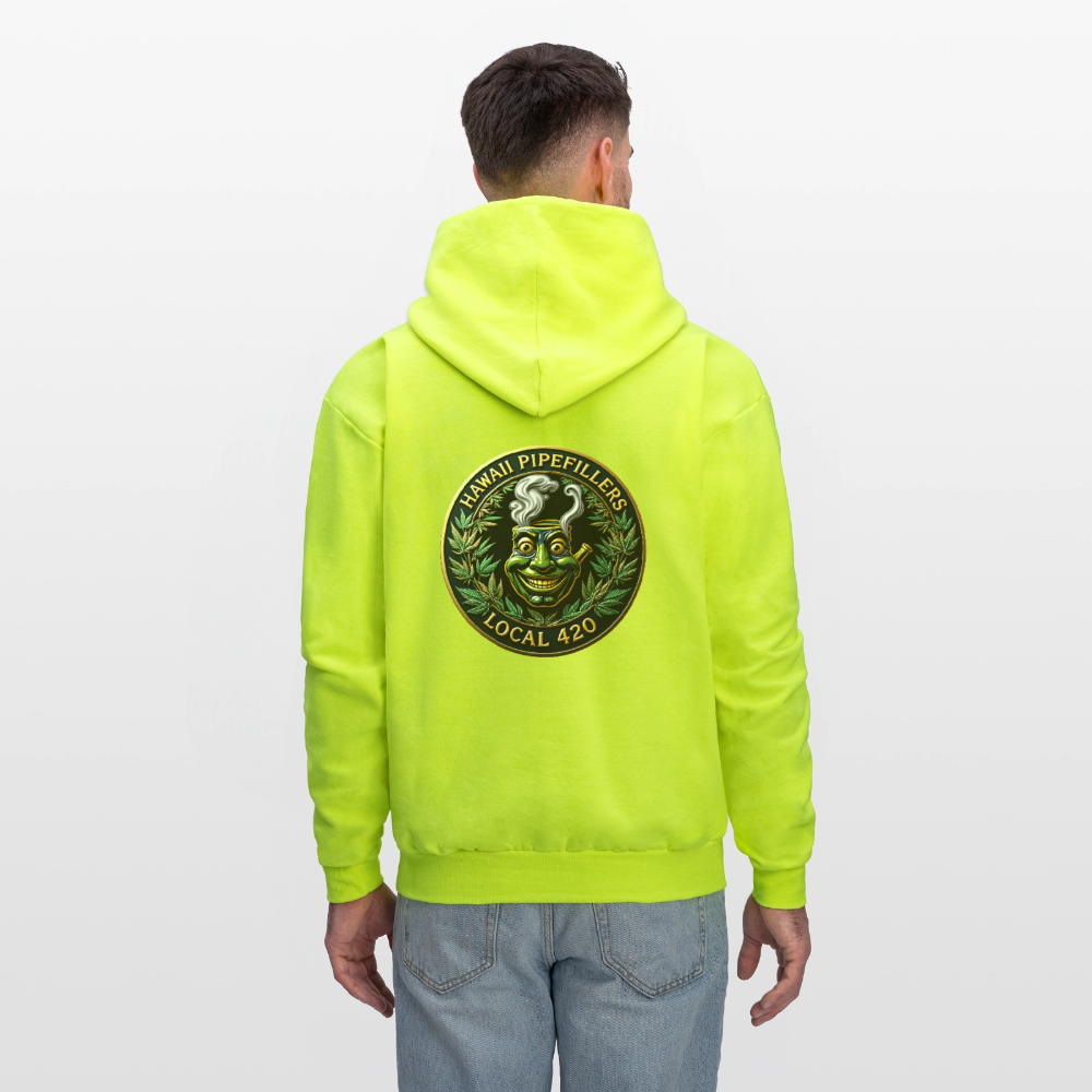 HAWAII PIPEFILLERS LOCAL 420 F/B DESIGN Men's Hoodie - safety green