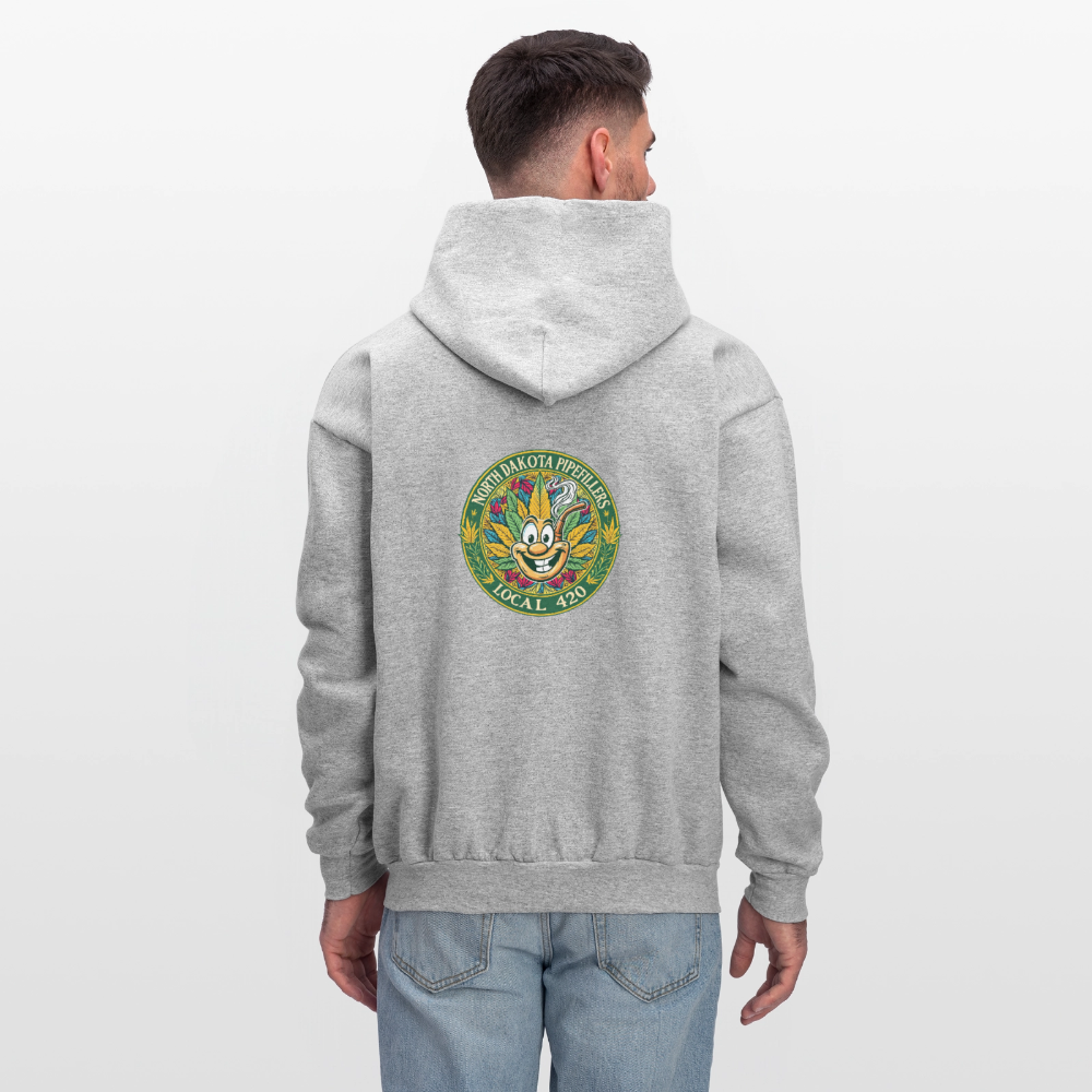 NORTH DAKOTA PIPEFILLERS LOCAL 420 F/B 2 DESIGNS Men's Hoodie - heather gray