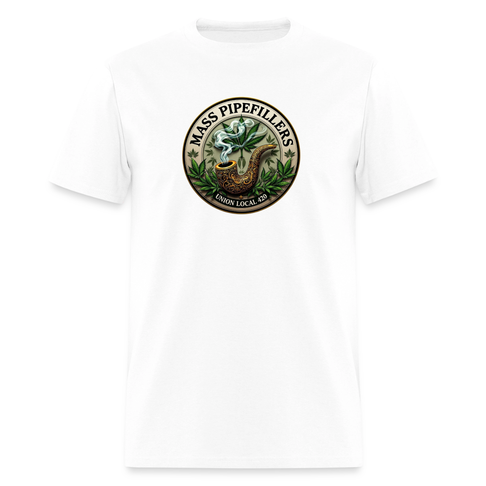 MASS PIPEFILLERS LOCAL 420 Men's T-Shirt - white