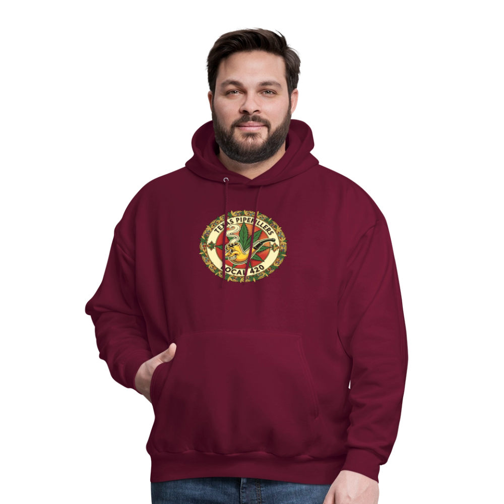 TEXAS PIPEFILLERS LOCAL 420 Men's Hoodie - burgundy