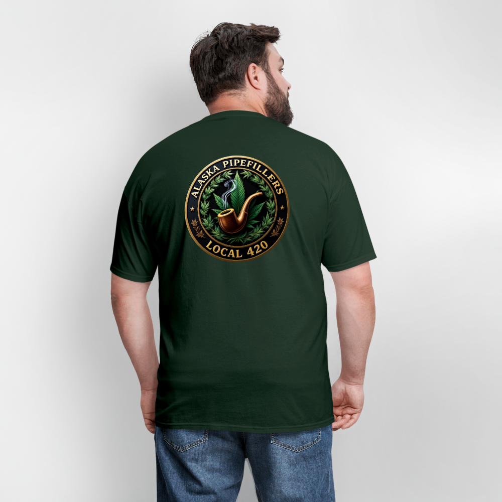 ALASKA PIPEFILLERS LOCAL 420 F/B DESIGN Men's T-Shirt - forest green