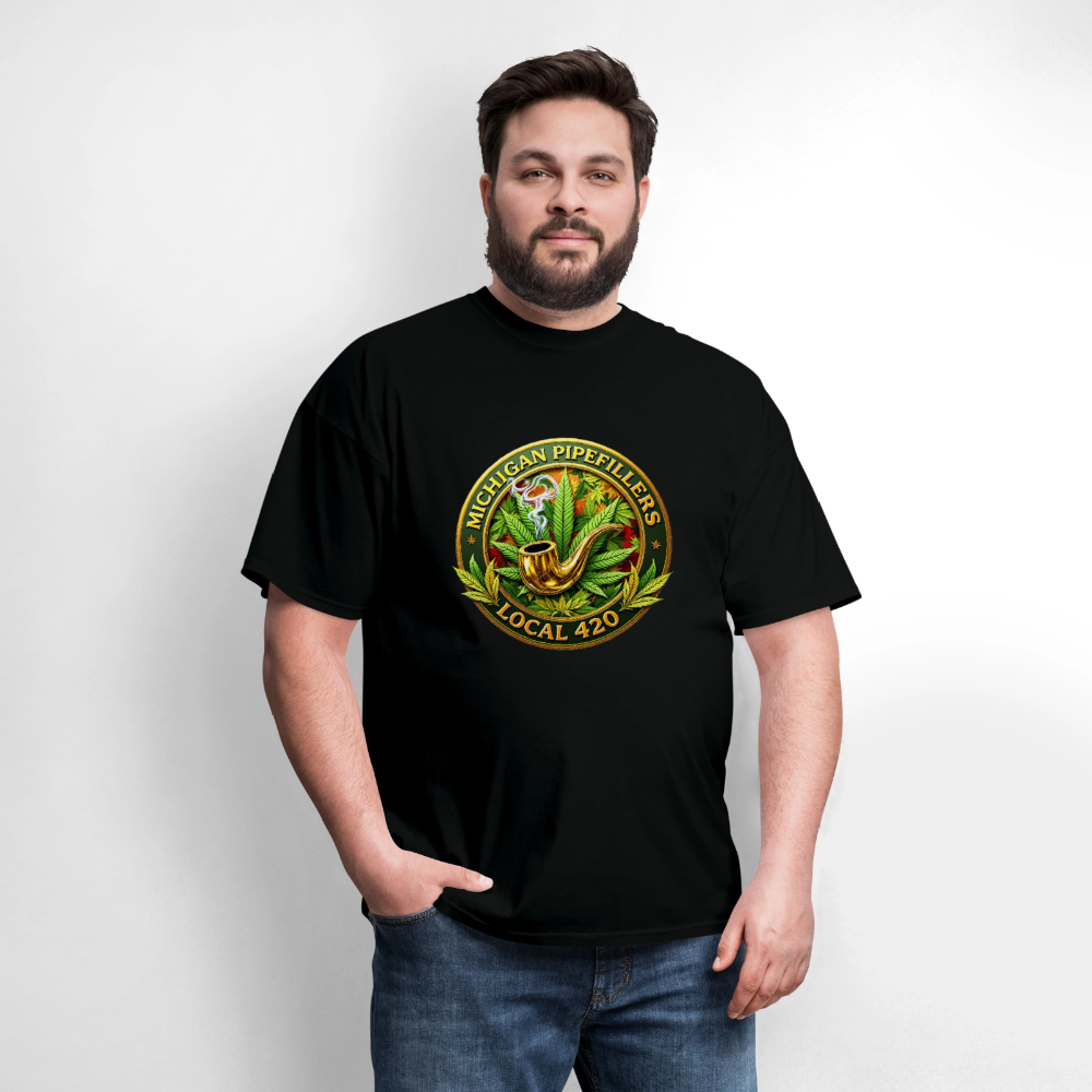 MICHIGAN PIPEFILLERS LOCAL 420 F/B DESIGN Men's T-Shirt - black