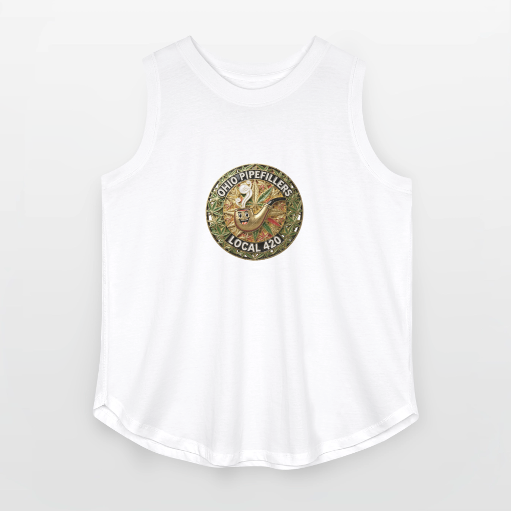 OHIO PIPEFILLERS LOCAL 420  F/B DESIGNS Women's Curvy Relaxed Tank Top - white